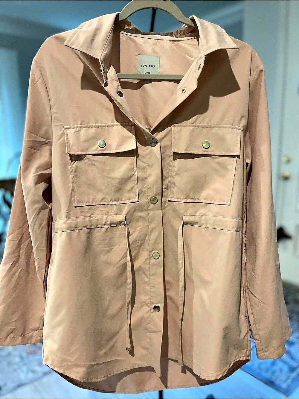 Love Tree Light Jacket in Pink Size Large Like New